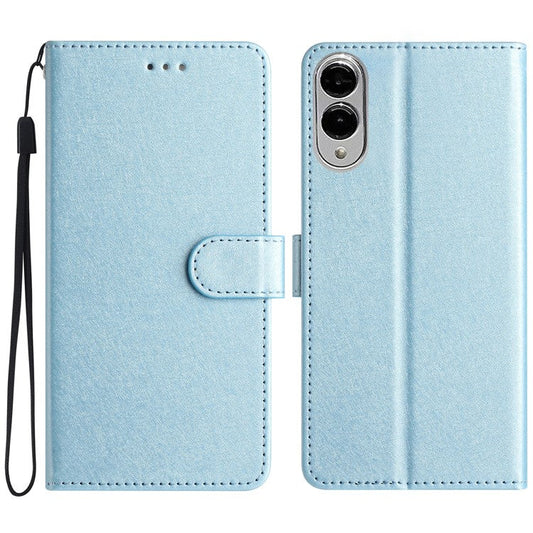 For Samsung Galaxy S25 Edge Wallet Case Leather Folio Phone Cover Magnetic Clasp - Sky Blue