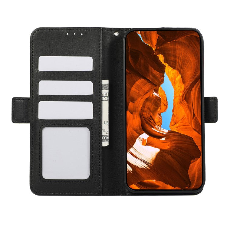 ABEEL For iPhone 16e Case Leather Phone Cover with RFID Blocking Wallet - Black