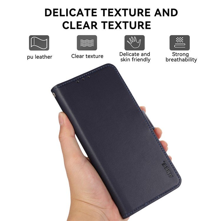 ABEEL For iPhone 16e Case Leather Phone Cover with RFID Blocking Wallet - Blue