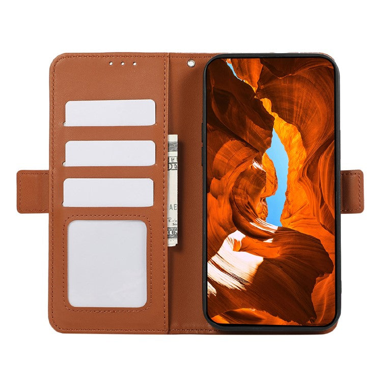 ABEEL For iPhone 16e Case Leather Phone Cover with RFID Blocking Wallet - Brown