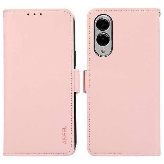 ABEEL For Samsung Galaxy S25 Edge Case Leather Phone Cover with RFID Blocking Wallet - Pink
