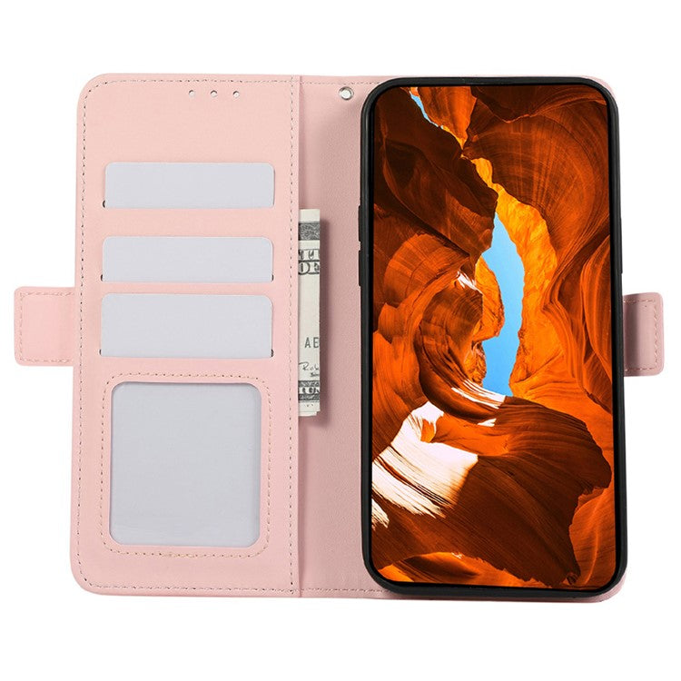 ABEEL For Samsung Galaxy S25 Edge Case Leather Phone Cover with RFID Blocking Wallet - Pink