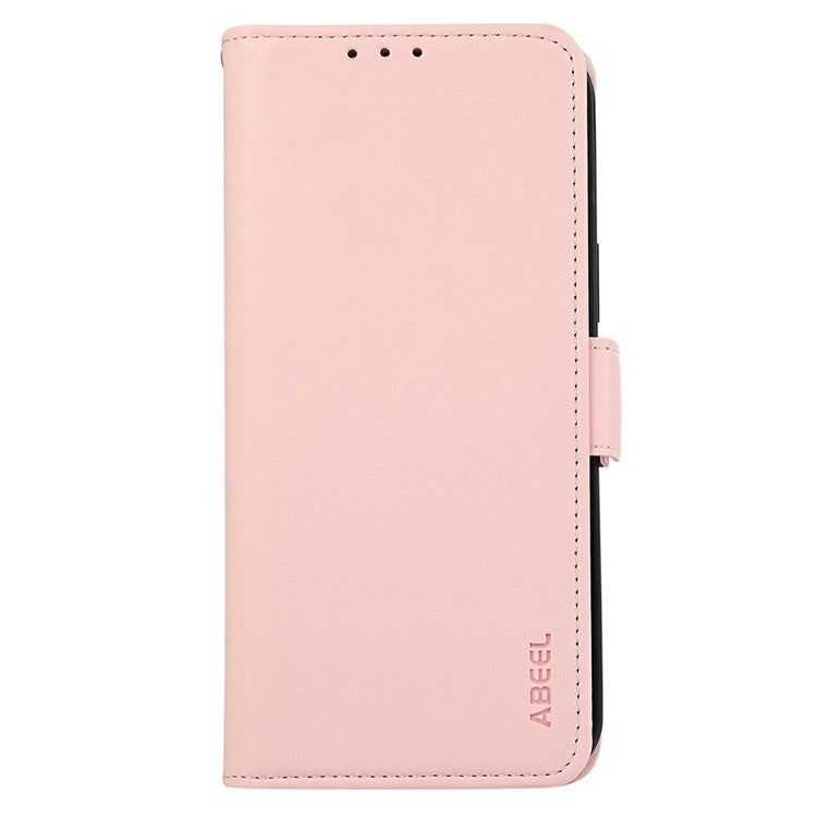 ABEEL For Samsung Galaxy S25 Edge Case Leather Phone Cover with RFID Blocking Wallet - Pink