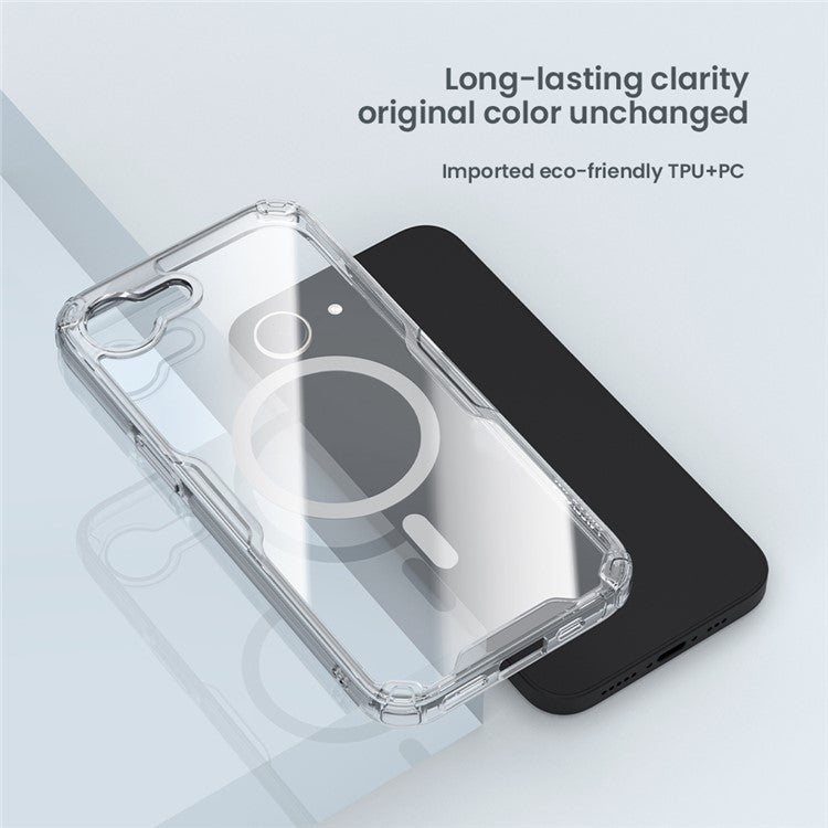 NILLKIN Nature Pro Series for iPhone 16e Case Compatible with MagSafe TPU + PC Ultra Clear Phone Case