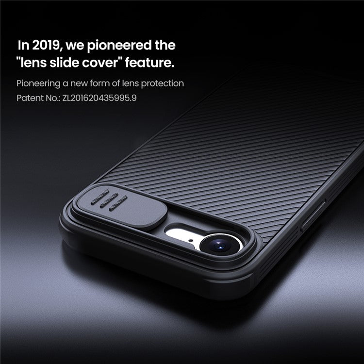 NILLKIN Camshield Pro Series for iPhone 16e Case PC + TPU Slide Camera Lid Phone Cover - Black