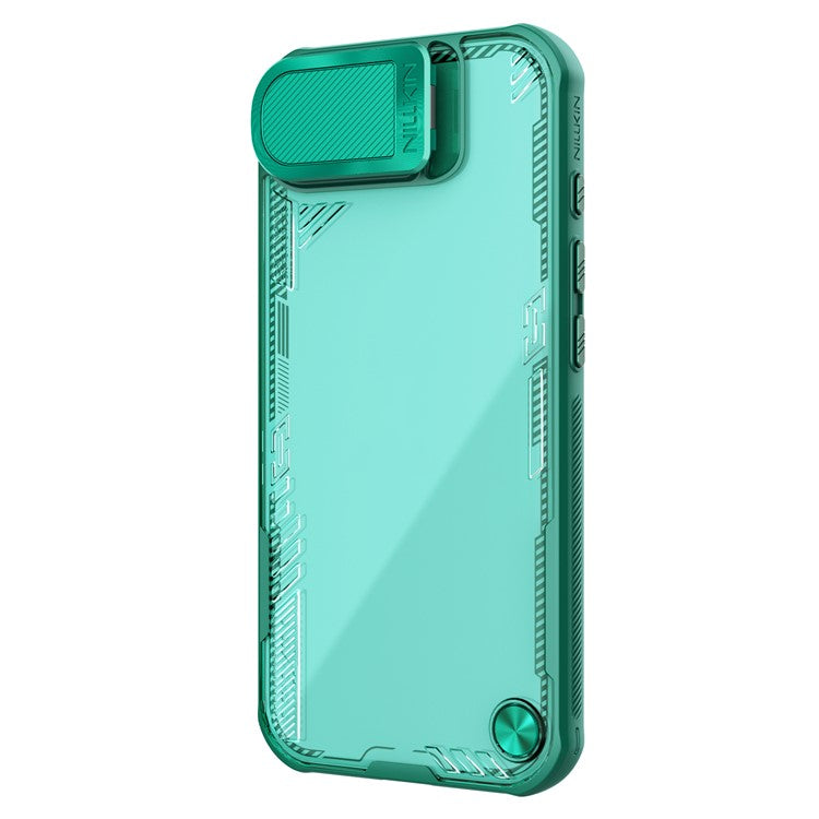 NILLKIN Iceblade Prop For iPhone 16e Case Lens Cover Kickstand PC + TPU Phone Cover - Green