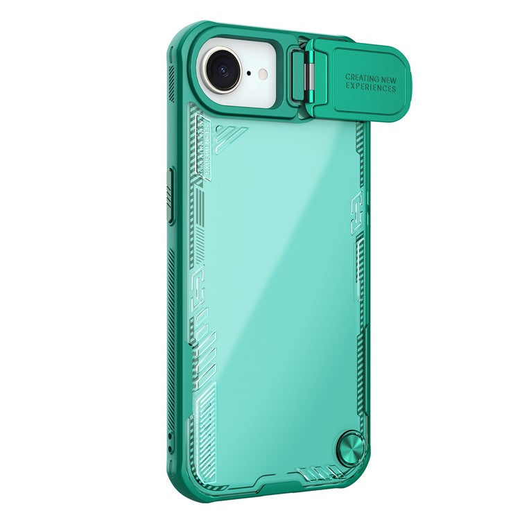 NILLKIN Iceblade Prop For iPhone 16e Case Lens Cover Kickstand PC + TPU Phone Cover - Green