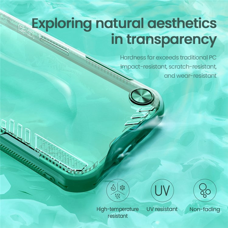 NILLKIN Iceblade Prop For iPhone 16e Case Lens Frame Kickstand PC + TPU Phone Cover - Green