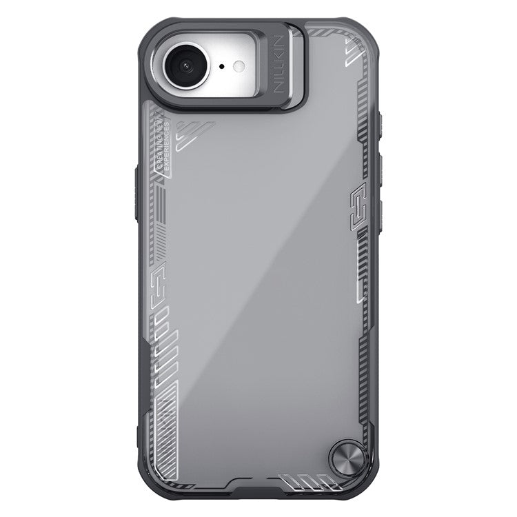 NILLKIN Iceblade Prop For iPhone 16e Case Lens Frame Kickstand PC + TPU Phone Cover - Black