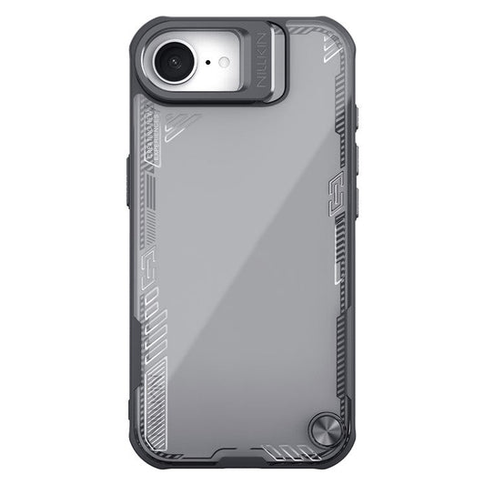 NILLKIN Iceblade Prop For iPhone 16e Case Lens Frame Kickstand PC + TPU Phone Cover - Black