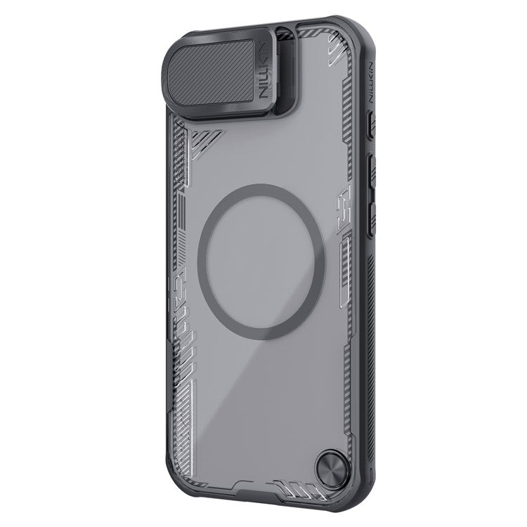 NILLKIN Iceblade Prop For iPhone 16e Case Compatible with MagSafe Lens Cover Kickstand PC + TPU Phone Cover - Black