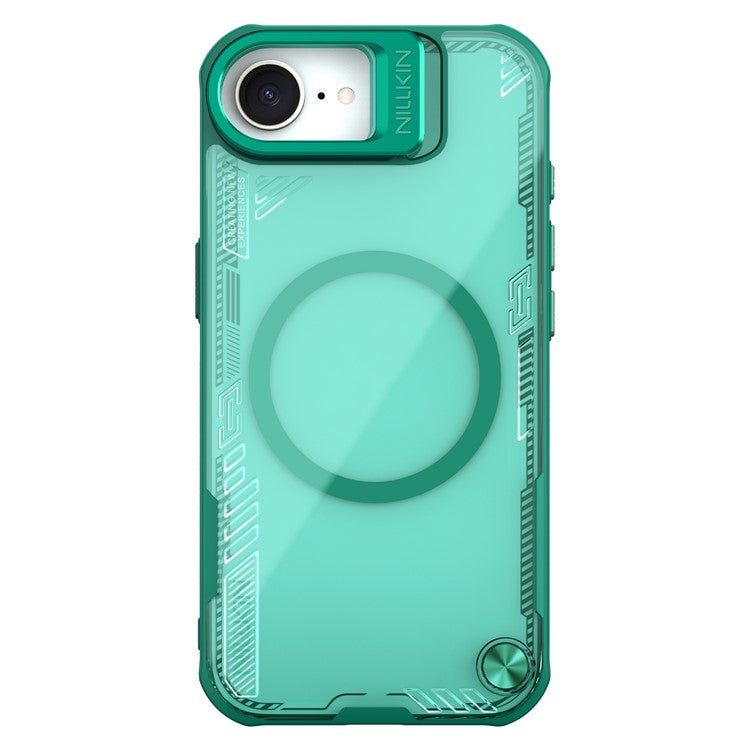 NILLKIN Iceblade Prop For iPhone 16e Case Compatible with MagSafe Lens Frame Kickstand PC + TPU Phone Cover - Green