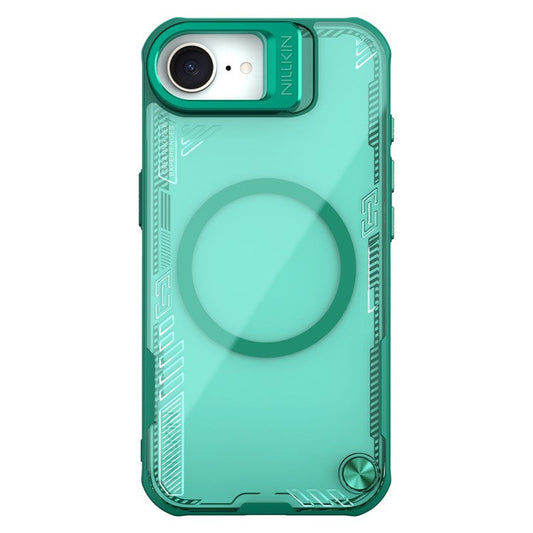 NILLKIN Iceblade Prop For iPhone 16e Case Compatible with MagSafe Lens Frame Kickstand PC + TPU Phone Cover - Green