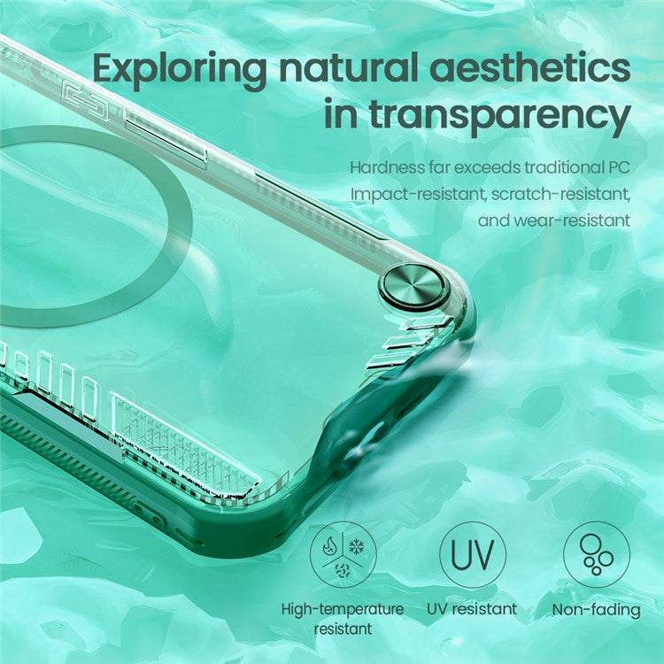 NILLKIN Iceblade Prop For iPhone 16e Case Compatible with MagSafe Lens Frame Kickstand PC + TPU Phone Cover - Green
