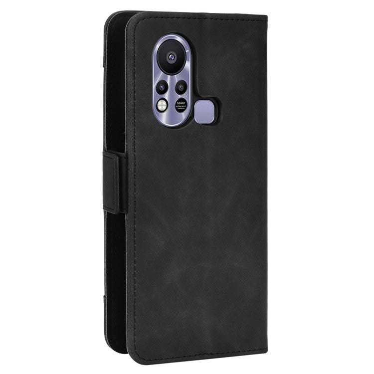 For Infinix Hot 11s / Hot 11s NFC 4G Multiple Card Slots PU Leather Case Dual Magnetic Clasp Phone Cover with Stand Wallet - Black