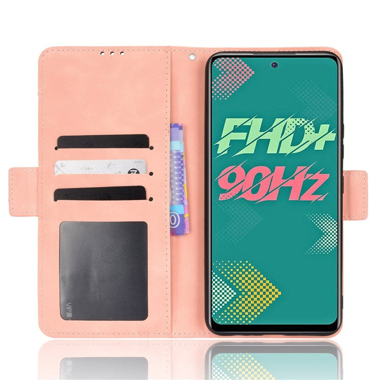For Infinix Hot 11s / Hot 11s NFC 4G Multiple Card Slots PU Leather Case Dual Magnetic Clasp Phone Cover with Stand Wallet - Pink