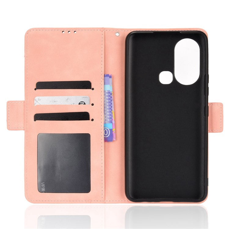 For Infinix Hot 11s / Hot 11s NFC 4G Multiple Card Slots PU Leather Case Dual Magnetic Clasp Phone Cover with Stand Wallet - Pink