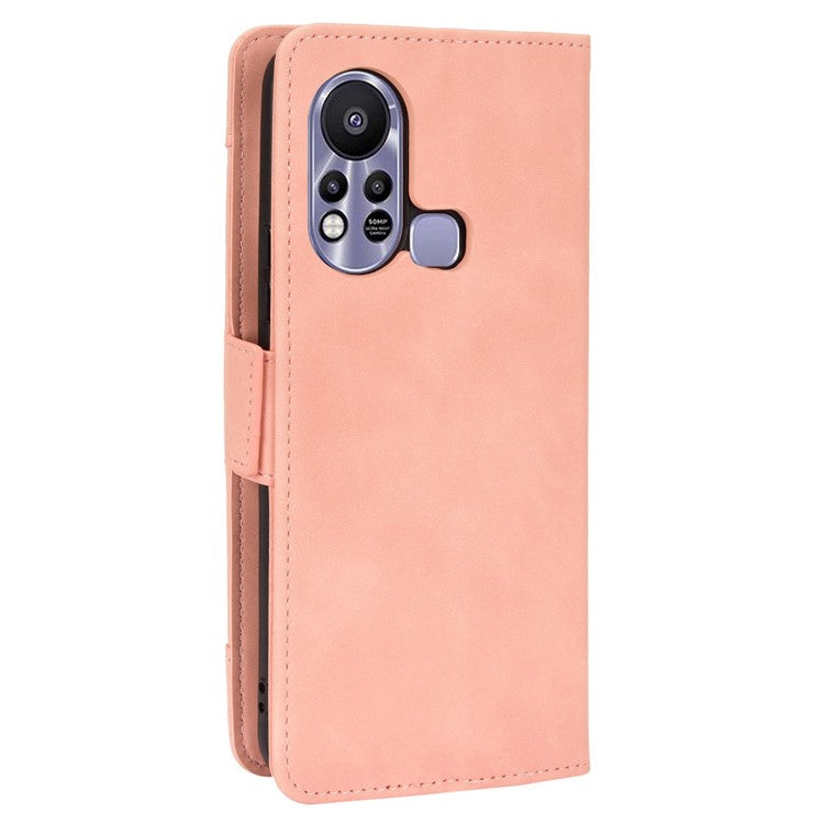 For Infinix Hot 11s / Hot 11s NFC 4G Multiple Card Slots PU Leather Case Dual Magnetic Clasp Phone Cover with Stand Wallet - Pink