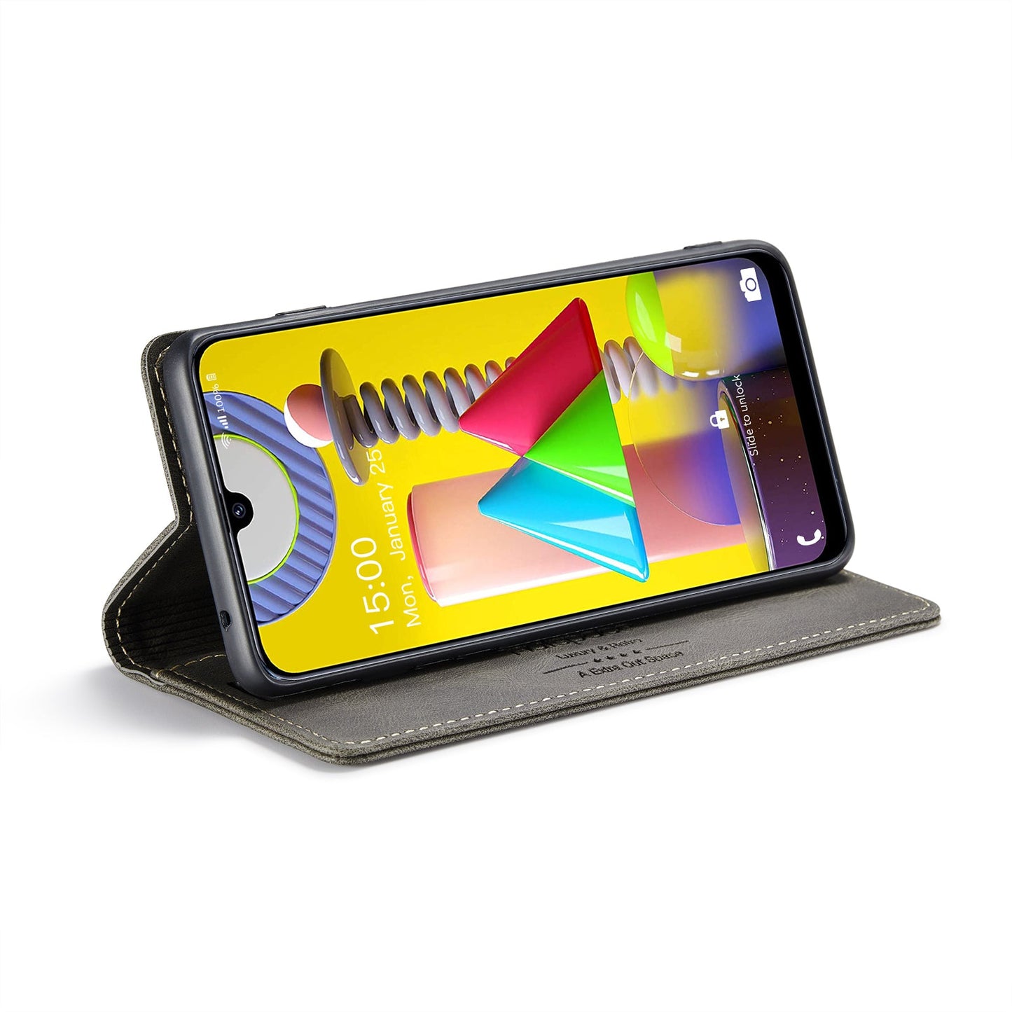 For Samsung Galaxy M31 Prime / Galaxy M21s / Galaxy F14 4G / Galaxy M31 Wallet Case AUTSPACE A01 Leather Stand Cover with RFID Blocking Card Holder - Coffee