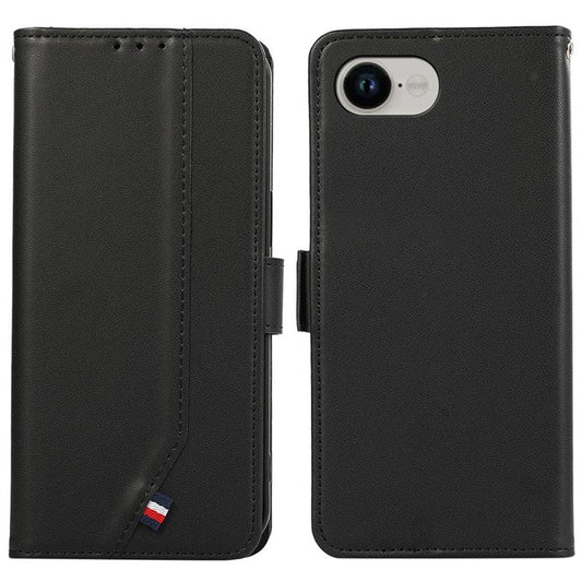 For iPhone 16e Case RFID Blocking Flip Leather Phone Cover - Black