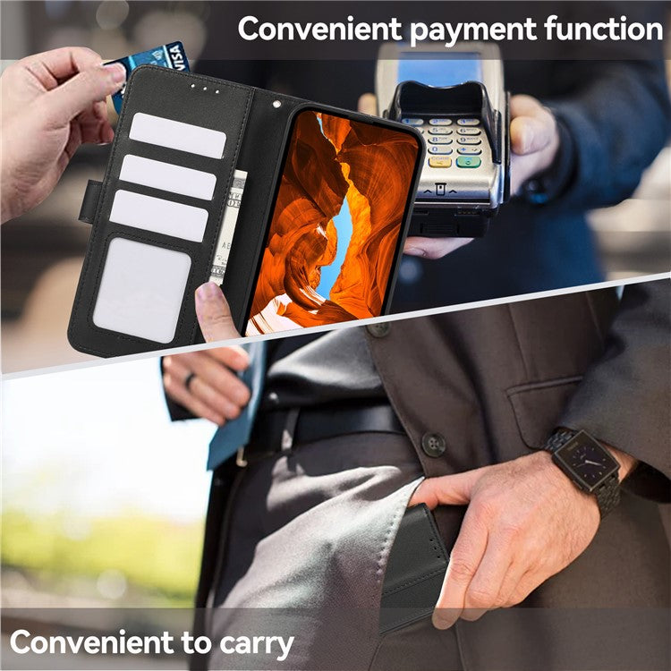 For iPhone 16e Case RFID Blocking Flip Leather Phone Cover - Black