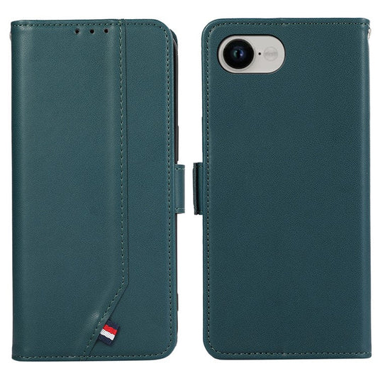 For iPhone 16e Case RFID Blocking Flip Leather Phone Cover - Green