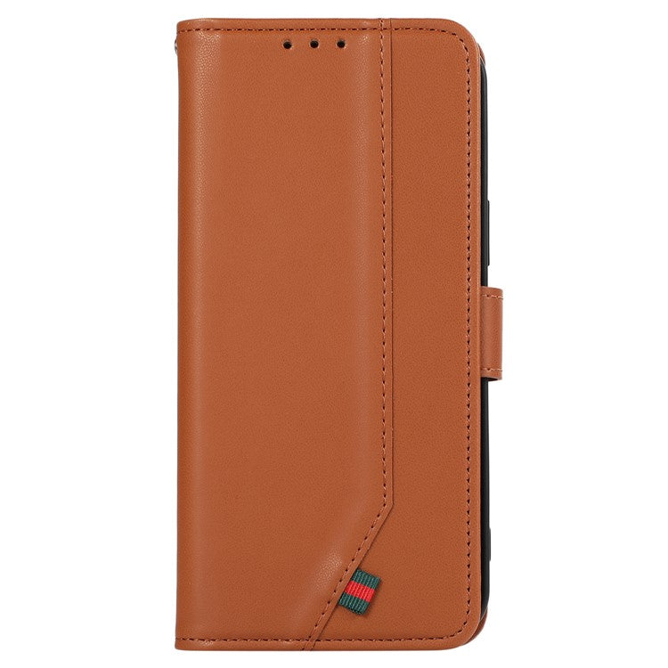 For iPhone 16e Case RFID Blocking Flip Leather Phone Cover - Brown