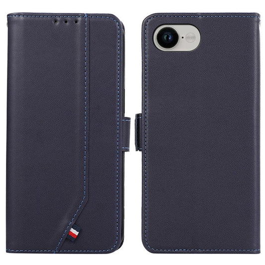 For iPhone 16e Case RFID Blocking Flip Leather Phone Cover - Blue