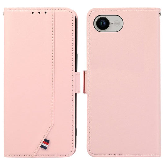 For iPhone 16e Case RFID Blocking Flip Leather Phone Cover - Pink