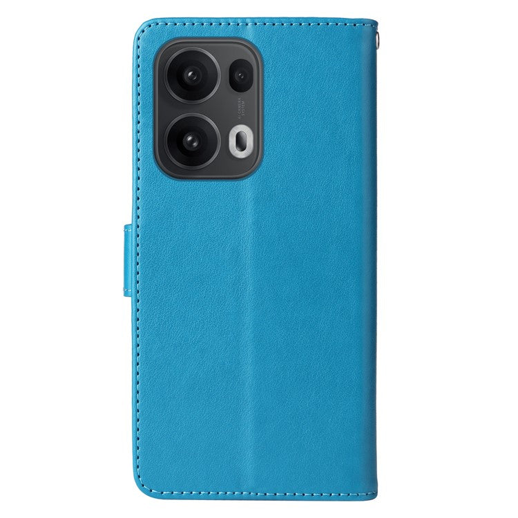 For Oppo Reno13 Pro 5G Case Butterfly Floral Imprint Wallet Stand Leather Phone Cover - Blue