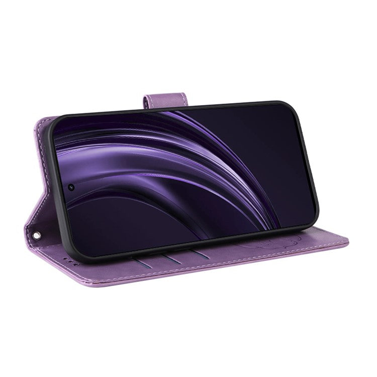 For Oppo Reno13 Pro 5G Case Butterfly Floral Imprint Wallet Stand Leather Phone Cover - Purple