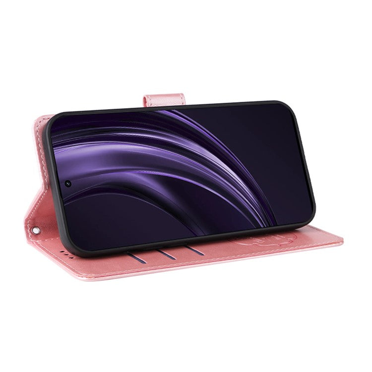 For Oppo Reno13 Pro 5G Case Butterfly Floral Imprint Wallet Stand Leather Phone Cover - Pink