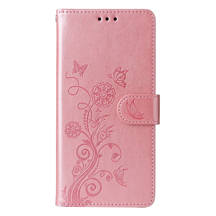For Oppo Reno13 Pro 5G Case Butterfly Floral Imprint Wallet Stand Leather Phone Cover - Pink