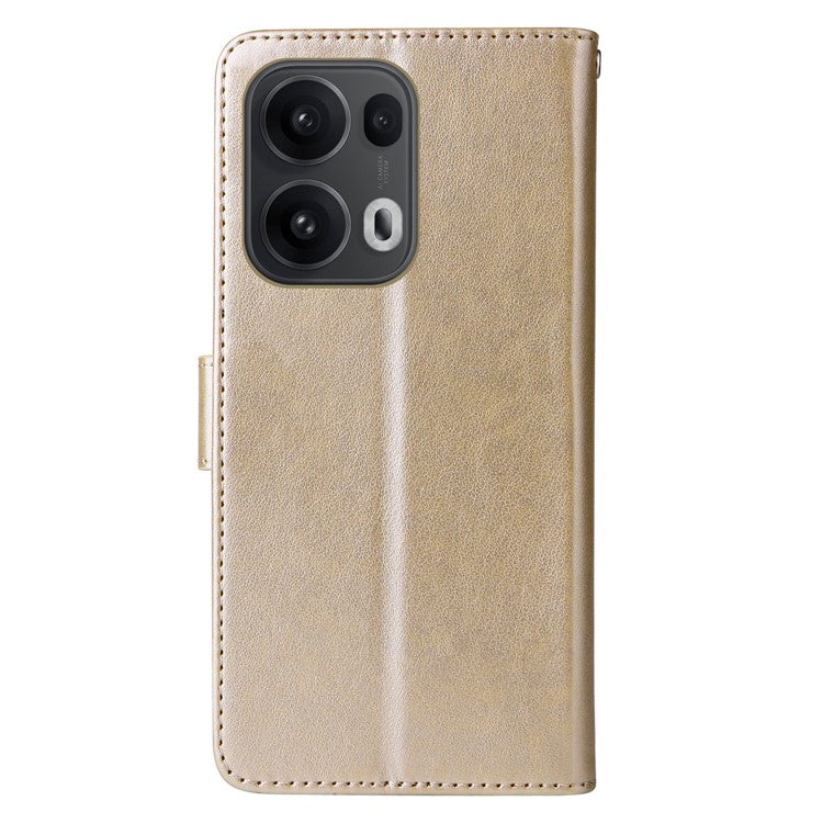 For Oppo Reno13 Pro 5G Case Butterfly Floral Imprint Wallet Stand Leather Phone Cover - Gold