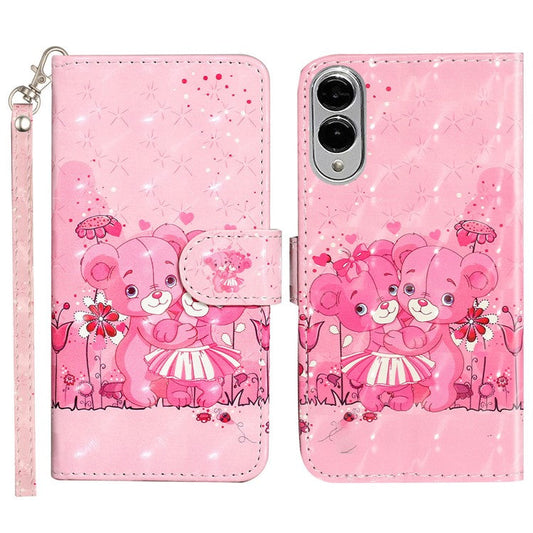 For Samsung Galaxy S25 Edge Case 3D Pattern Printed Phone Leather Phone Cover - Bears