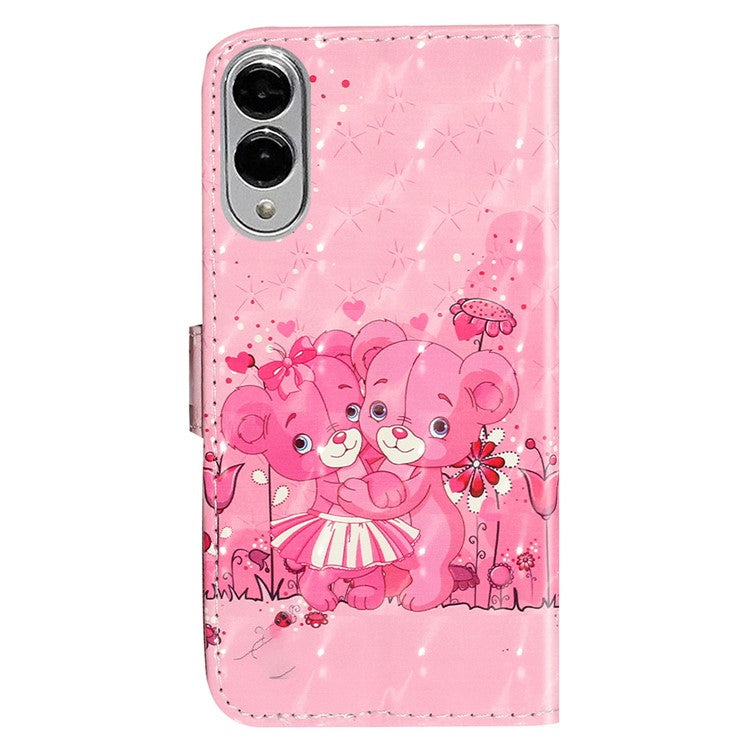 For Samsung Galaxy S25 Edge Case 3D Pattern Printed Phone Leather Phone Cover - Bears