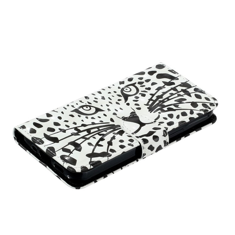 For Samsung Galaxy S25 Edge Case 3D Pattern Printed Phone Leather Phone Cover - Leopard Head
