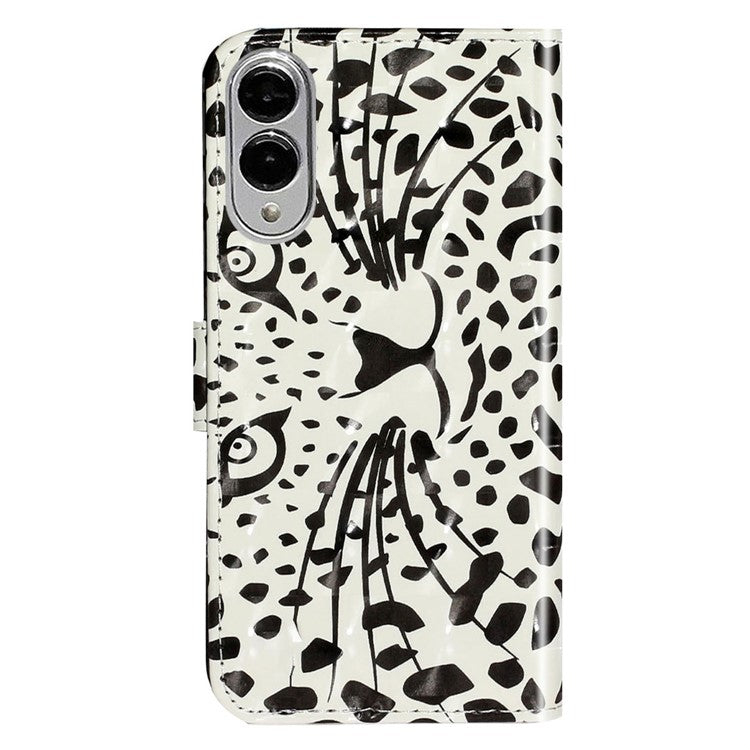 For Samsung Galaxy S25 Edge Case 3D Pattern Printed Phone Leather Phone Cover - Leopard Head