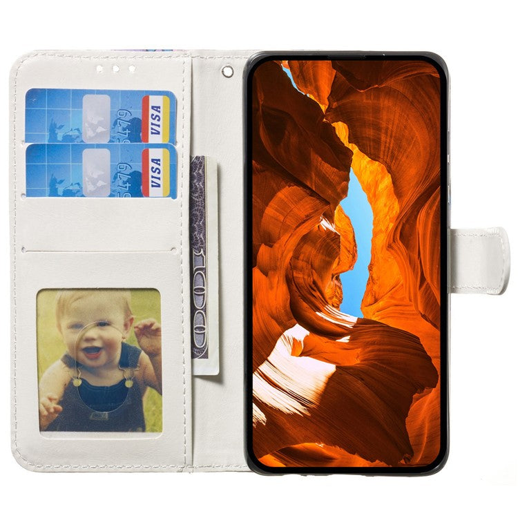 For Samsung Galaxy S25 Edge Case Pattern Leather Wallet Phone Cover with Card Holder - Bear