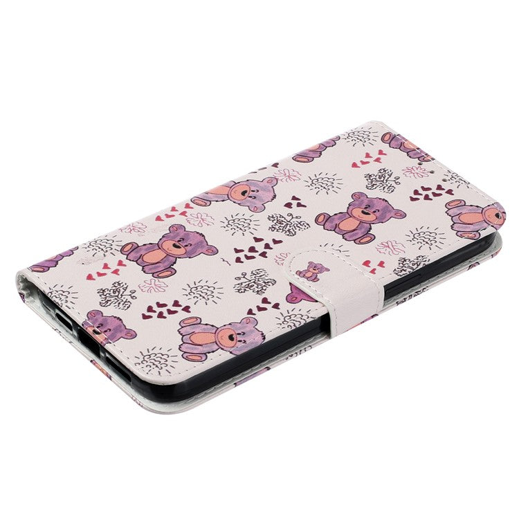 For Samsung Galaxy S25 Edge Case Pattern Leather Wallet Phone Cover with Card Holder - Bear