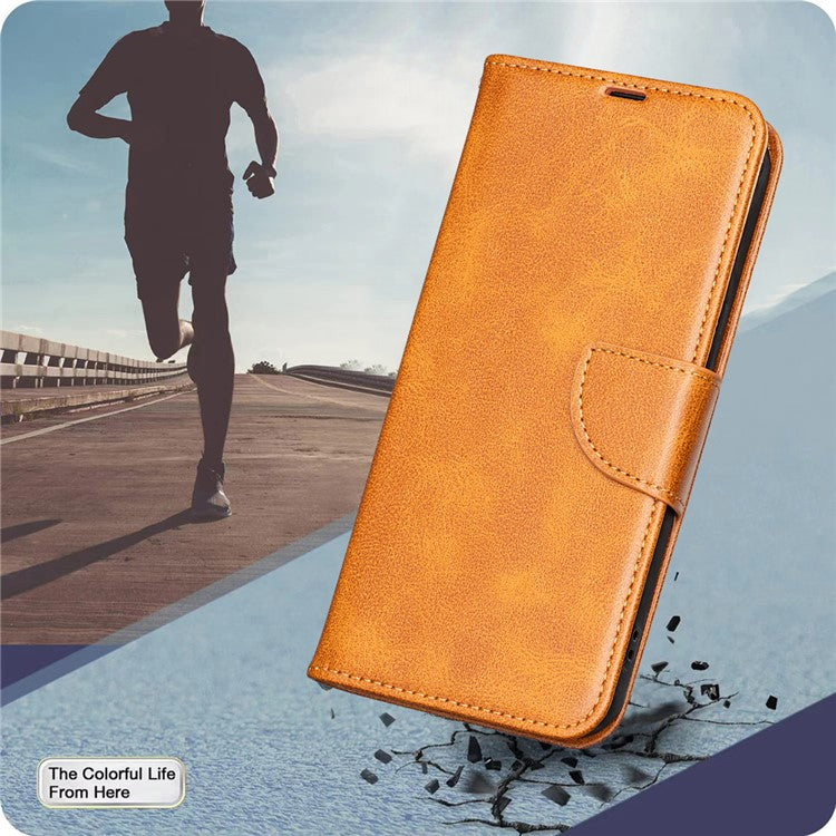 For Samsung Galaxy S25 Edge Case Shockproof PU Leather Cover with Wallet Card Slots - Yellow