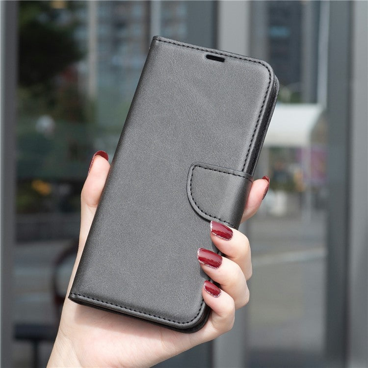 For Samsung Galaxy S25 Edge Case Shockproof PU Leather Cover with Wallet Card Slots - Black