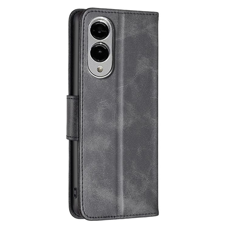 For Samsung Galaxy S25 Edge Case Shockproof PU Leather Cover with Wallet Card Slots - Black