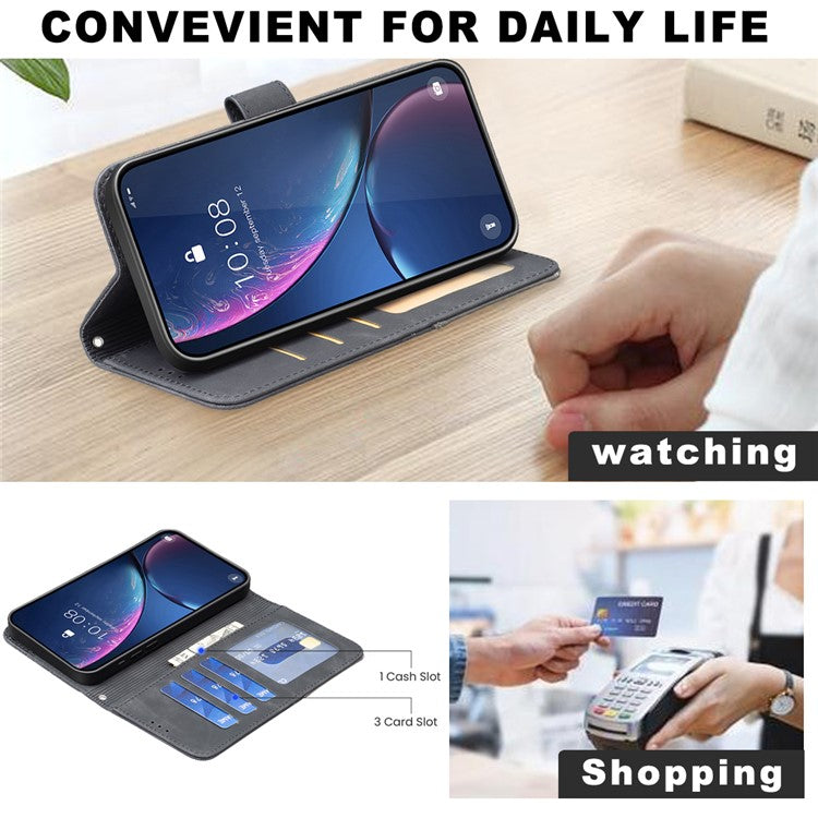 BINFEN COLOR BF05 For Samsung Galaxy S25 Edge Case Wallet Stand Leather Phone Cover - Black