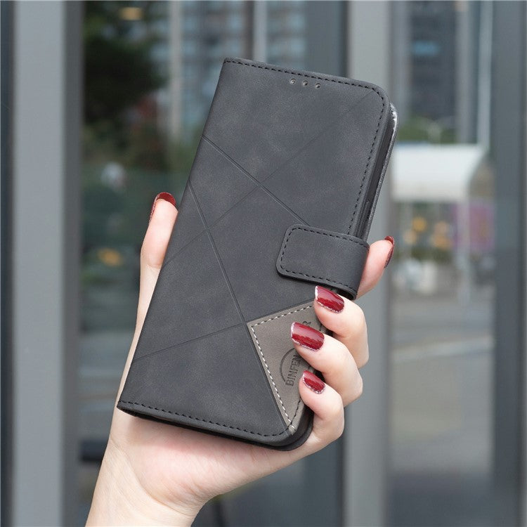 BINFEN COLOR BF05 For Samsung Galaxy S25 Edge Case Wallet Stand Leather Phone Cover - Black