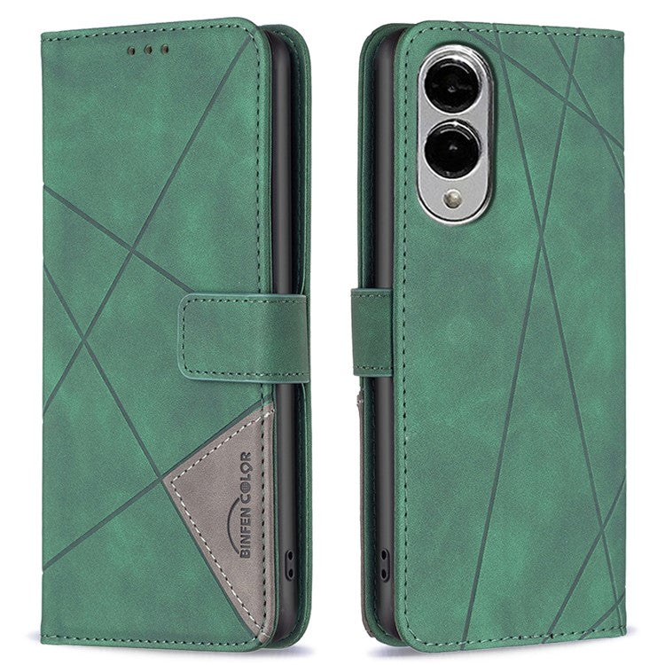 BINFEN COLOR BF05 For Samsung Galaxy S25 Edge Case Wallet Stand Leather Phone Cover - Green