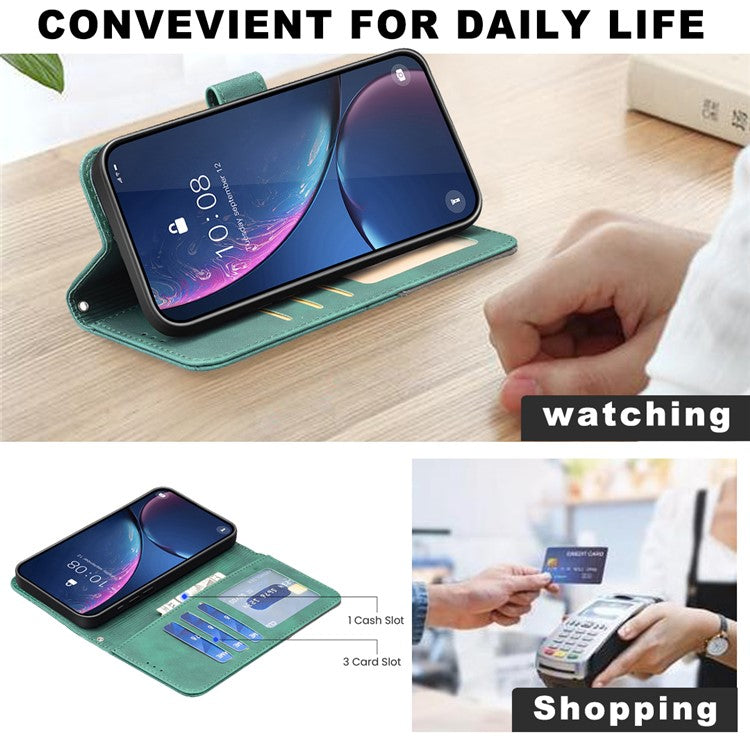 BINFEN COLOR BF05 For Samsung Galaxy S25 Edge Case Wallet Stand Leather Phone Cover - Green