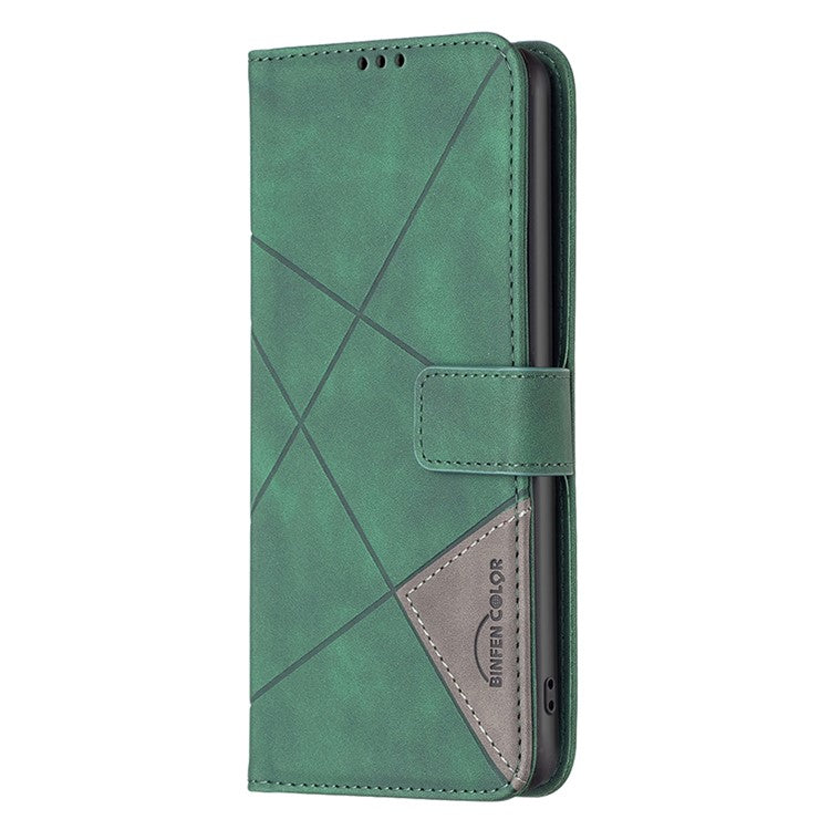 BINFEN COLOR BF05 For Samsung Galaxy S25 Edge Case Wallet Stand Leather Phone Cover - Green