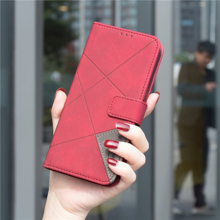 BINFEN COLOR BF05 For Samsung Galaxy S25 Edge Case Wallet Stand Leather Phone Cover - Red