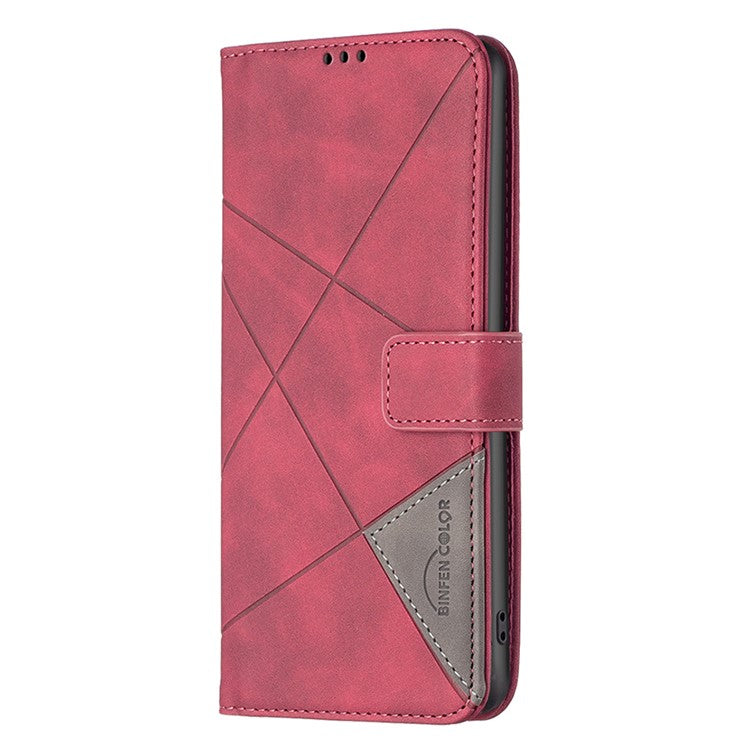 BINFEN COLOR BF05 For Samsung Galaxy S25 Edge Case Wallet Stand Leather Phone Cover - Red